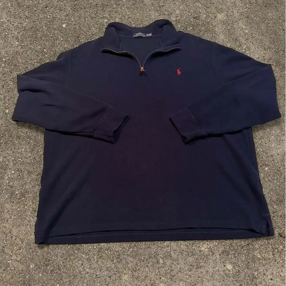 Polo Ralph Lauren Navy Blue Quarter Zip Sweatshirt